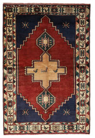 166X247 Hamadan Teppich Orientalischer Schwarz/Dunkelrot (Wolle, Persien/Iran) Carpetvista