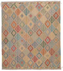  Kelim Afghan Old Style Vloerkleed 248X288 Wol Bruin/Oranje Groot Carpetvista