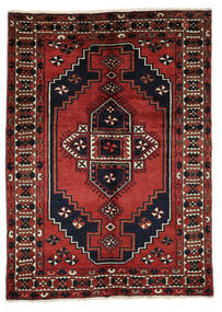Hamadan Vloerkleed 145X202 Zwart/Donkerrood Wol, Perzië/Iran Carpetvista