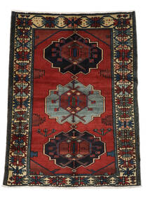  Persischer Hamadan Teppich 147X195 Schwarz/Dunkelrot (Wolle, Persien/Iran)