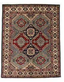 153X189 Kazak Fine Teppich Orientalischer Schwarz/Orange (Wolle, Afghanistan) Carpetvista