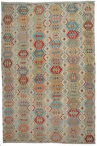 355X531 Tapis Kilim Afghan Old Style D'orient Marron/Jaune Foncé Grand (Laine, Afghanistan) Carpetvista