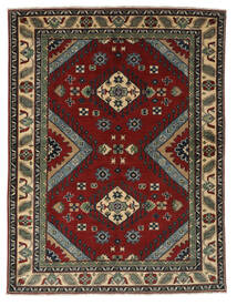  Orientalsk Kazak Fine Tæppe 153X202 Sort/Mørkerød Uld, Afghanistan Carpetvista