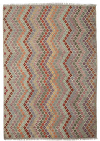  Oriental Kilim Afghan Old Style Rug 210X304 Brown/Orange Wool, Afghanistan Carpetvista