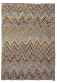 Kelim Afghan Old Style Teppe 213X294 Brun/Mørk Gul Ull, Afghanistan Carpetvista