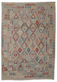  Oriental Kilim Afghan Old Style Rug 207X288 Brown/Orange Wool, Afghanistan Carpetvista