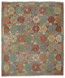 Kilim Afegão Old Style Tapete 253X288 Lã Amarelo Escuro/Castanho Grande Carpetvista