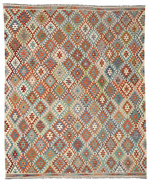 絨毯 オリエンタル キリム アフガン オールド スタイル 247X299 茶色/グリーン (ウール, アフガニスタン)