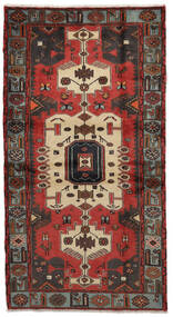  Orientalischer Hamadan Teppich 106X196 Schwarz/Dunkelrot Wolle, Persien/Iran Carpetvista