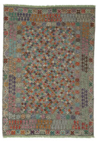 絨毯 オリエンタル キリム アフガン オールド スタイル 205X286 茶色/ダークイエロー (ウール, アフガニスタン)