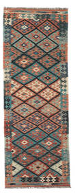  Orientalisk Kelim Afghan Old Style 89X244 Hallmatta Mörkgrå/Svart Ull, Afghanistan Carpetvista