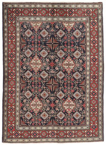 絨毯 ペルシャ タブリーズ 142X191 ブラック/茶色 (ウール, ペルシャ/イラン)