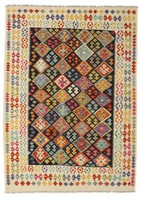  Kilim Afghan Old Style Rug 179X245 Orange/Black Carpetvista