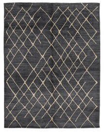 Berber Style Rug 180X234 Wool Black/Orange Carpetvista