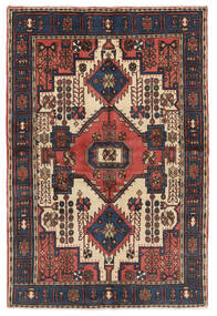 136X203 Tapete Oriental Nahavand Preto/Vermelho Escuro (Lã, Pérsia/Irão) Carpetvista