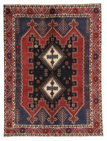 絨毯 ペルシャ アフシャル 159X210 ブラック/ダークレッド (ウール, ペルシャ/イラン)