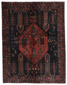 Koberec Afshar 150X198 Černá/Tmavě Červená (Vlna, Persie/Írán)