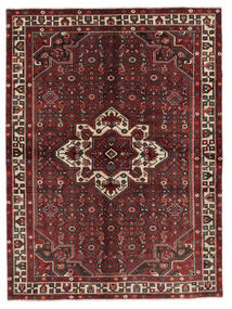  Persischer Hosseinabad Teppich 151X200 Schwarz/Dunkelrot (Wolle, Persien/Iran)