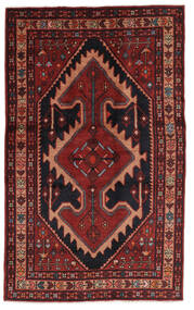 Persischer Hamadan Teppich 125X207 Schwarz/Dunkelrot (Wolle, Persien/Iran)