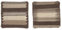 50X50 Tapis Patchwork Pillowcase - Iran D'orient Carré Marron/Noir (Laine, Perse/Iran) Carpetvista