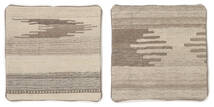 50X50 Tappeto Orientale Patchwork Pillowcase - Iran Quadrato Arancione/Beige (Lana, Persia/Iran) Carpetvista