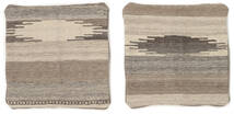 50X50 Tappeto Orientale Patchwork Pillowcase - Iran Quadrato Marrone/Arancione (Lana, Persia/Iran) Carpetvista