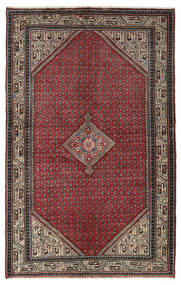  Persischer Sarough Mir Teppich 134X212 Schwarz/Dunkelrot (Wolle, Persien/Iran)