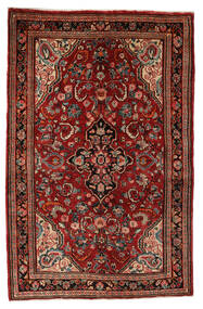 138X211 Alfombra Oriental Sarough Rojo Oscuro/Negro (Lana, Persia/Irán) Carpetvista