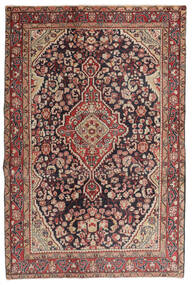 絨毯 ペルシャ ジョザン 130X195 ダークレッド/茶色 (ウール, ペルシャ/イラン)
