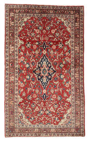 Sarough Teppich 126X209 Dunkelrot/Braun Wolle, Persien/Iran Carpetvista