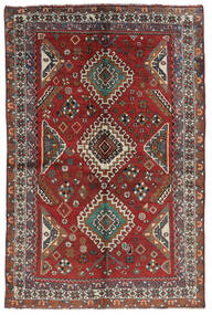 Alfombra Oriental Shiraz 150X224 Rojo Oscuro/Negro (Lana, Persia/Irán)