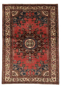  Orientalischer Hamadan Teppich 136X193 Schwarz/Dunkelrot Wolle, Persien/Iran Carpetvista