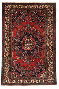  131X198 Hamadan Teppe Svart/Mørk Rød Persia/Iran Carpetvista