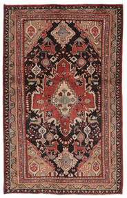 133X210 Χαλι Hamadan Ανατολής Μαύρα/Σκούρο Κόκκινο (Μαλλί, Περσικά/Ιρανικά) Carpetvista