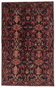  Persischer Hamadan Teppich 132X212 Schwarz/Dunkelrot (Wolle, Persien/Iran)