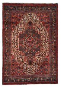 Tappeto Orientale Senneh 114X165 Nero/Rosso Scuro (Lana, Persia/Iran)