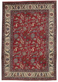  Täbriz Teppich 207X300 Persischer Wollteppich Dunkelrot/Schwarz Carpetvista