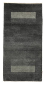 73X148 Gabbeh Loribaft Rug Modern Black/Green (Wool, India) Carpetvista