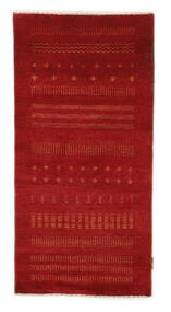 Gabbeh Loribaft Rug 72X146 Dark Red Wool, India Carpetvista