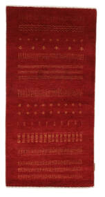 72X145 Gabbeh Loribaft Rug Modern Dark Red/Black (Wool, India) Carpetvista