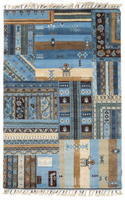 Tapete Gabbeh Loribaft 121X183 Preto/Azul Escuro (Lã, Índia)
