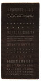 絨毯 ギャッベ Loribaft 77X153 ブラック (ウール, インド)