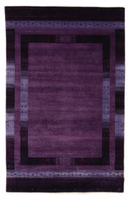 絨毯 ギャッベ Loribaft 158X243 ブラック/ダークパープル (ウール, インド)