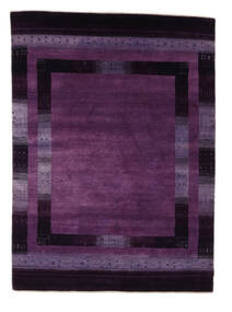 175X239 Tapis Gabbeh Loribaft Moderne Noir/Violet Foncé (Laine, Inde) Carpetvista