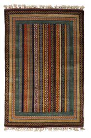 絨毯 ギャッベ Loribaft 158X232 ブラック/茶色 (ウール, インド)