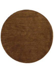 Handloom Ø 250 Large Brown Plain (Single Colored) Round Wool Rug
