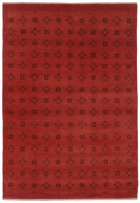 絨毯 ギャッベ Loribaft 138X201 ダークレッド (ウール, インド)