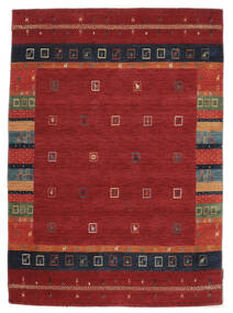 134X187 Tapete Gabbeh Loom Moderno Vermelho Escuro/Preto (Lã, Índia) Carpetvista