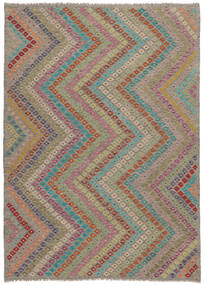 212X289 絨毯 オリエンタル キリム アフガン オールド スタイル 茶色/ダークイエロー (ウール, アフガニスタン) Carpetvista