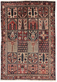 絨毯 バクティアリ 141X203 ブラック/ダークレッド (ウール, ペルシャ/イラン)